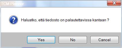 Mikäli on päivittänyt aikataulun tiedot ja haluaa nähdä alkuperäisen tilanteen, ei pidä tallentaa hanketta kantaan. Tällöin hankkeen voi avata uudesta päivittämättä tietoja.