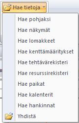 Projekti2 varattu käyttäjälle KuusiolaS. 3.7.4 Moniprojektissa huomioitavia asioita Moniprojektilla on mm. oma paikkajako, tehtävärekisteri, resurssirekisteri, näkymät ja kenttien nimet.