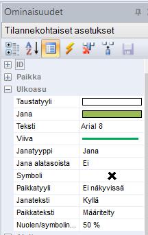 Tehtävän janatyyliä voi muokata esim. Muotoile-välilehdeltä löytyvillä Janatyyli-osioin toiminnoilla. Jos haluat muokata usean tehtävän tyyliä yhdellä kertaa, voit valita tehtävät taulukosta esim.