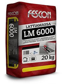 Lattiamassa LM 6000 2 / 56 LATTIAMASSA LM 6000 Päivitetty 31.10.2018 Tulostettu 4.1.2019 Tuotekuvaus Fescon Lattiamassa LM 6000 on nopeasti kovettuva ja kuivuva käsin levitettävä sementtipohjainen lattiamassa.
