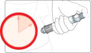 PAINA JA PIDÄ 10 sekuntia Hävitä kynä oikein, niin että neula on siinä kiinni, laittamalla kynä terävälle jätteelle tarkoitettuun säilytysastiaan. ÄLÄ yritä peittää tai käyttää neulaa uudelleen.