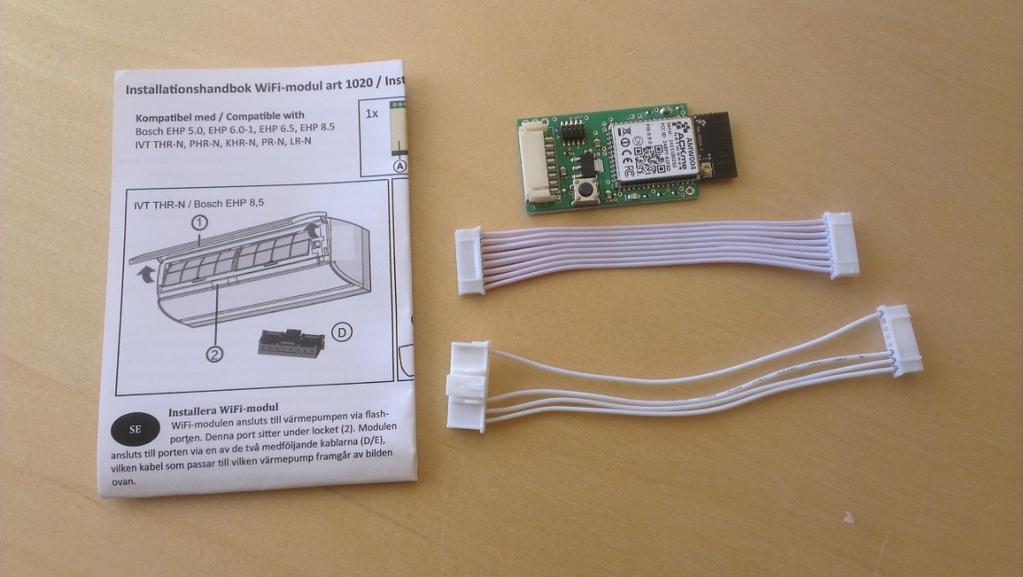 Toimitussisältö Wifi-moduulille Ohjeet Wifi-moduuli Kaapeli