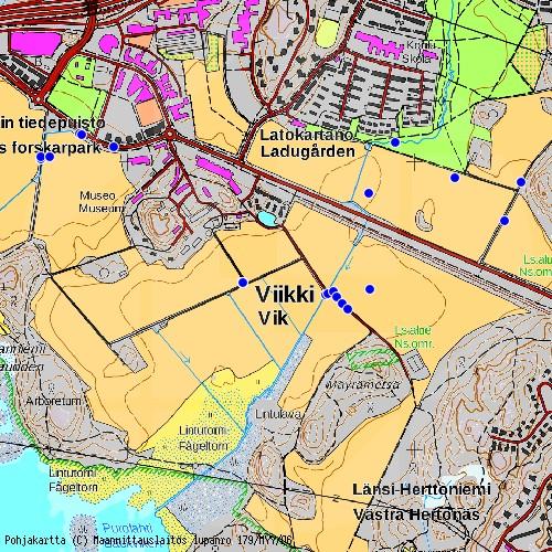 b) Tiira-tietokantaan kirjatut Viikin