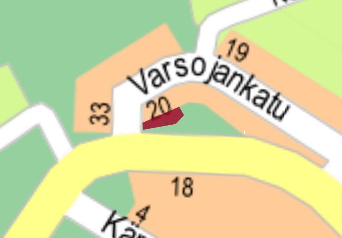 Poistettavia puita ovat kaksi koivua, sekä 3