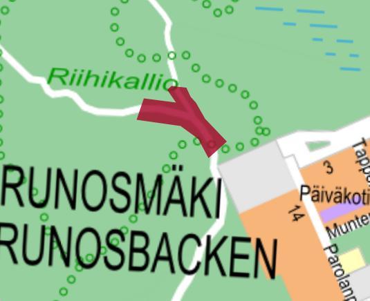 Poistetaan reitistön varsilta kuolleet ja huonokuntoiset puut pois.