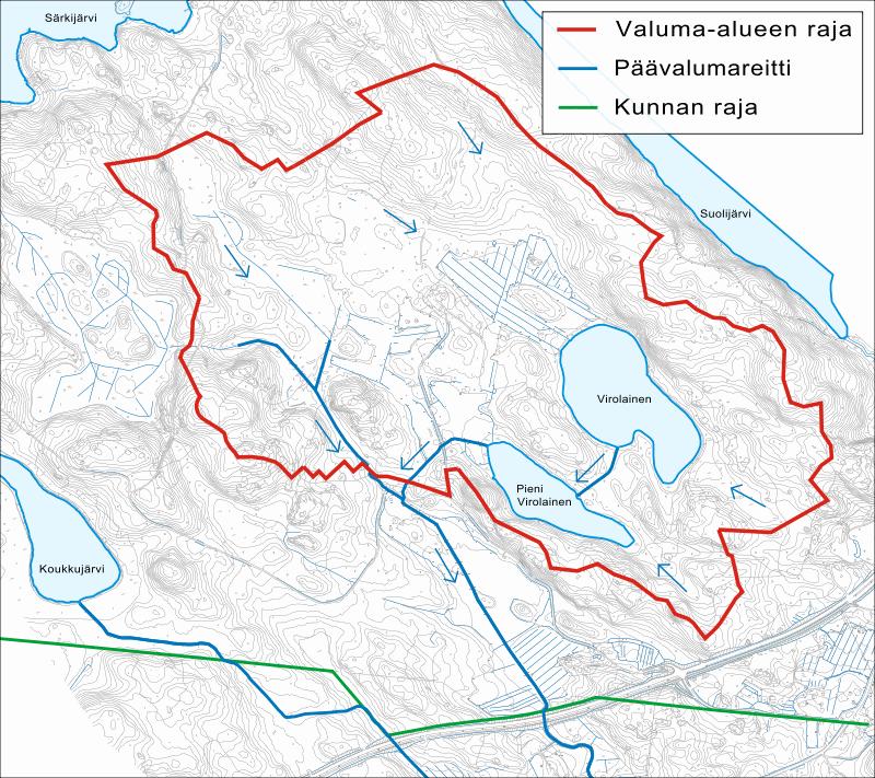 Virolaisten ja Pilkkakuusen valuma-alueiden hulevesien hallinnan yleissuunnitelma Selvitysalue Virolaisten ja Pilkkakuusen valuma-alueet, jotka purkautuvat Vuoreksen Keskuspuistoon ja edelleen