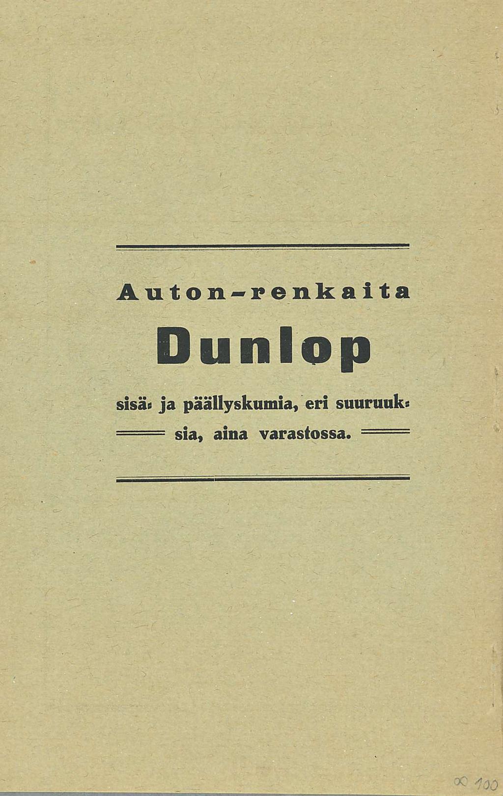 Auton-penkaita Dunlop sisäe ja