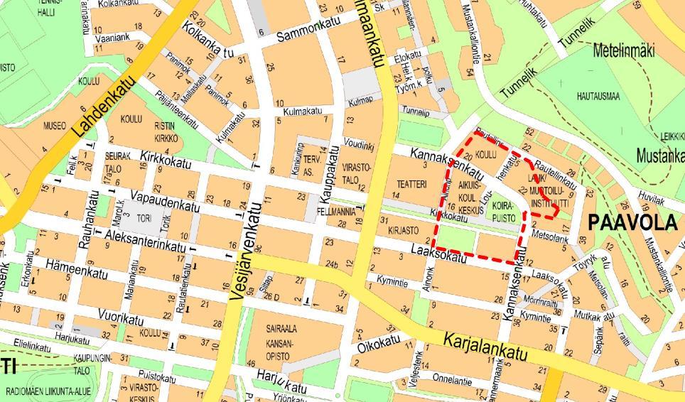 Kaavamuutosalue Asemakaavamuutos koskee Paavolan (3.
