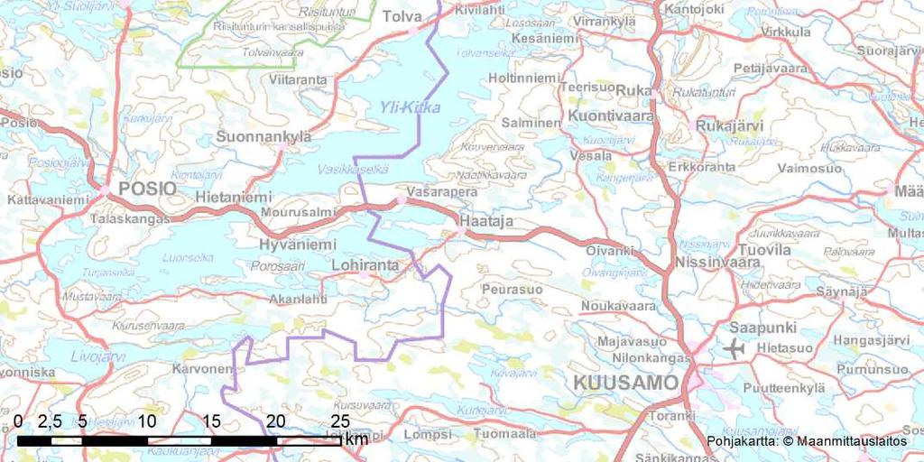 Lisäksi tuulipuiston YVA-menettelyn yhteydessä on jo arvioitu voimajohtoyhteyden Maaningan tuulipuisto Kuusamon Viipusjärven sähköasema välisen 110 kilovoltin johtoreitin ympäristövaikutukset.