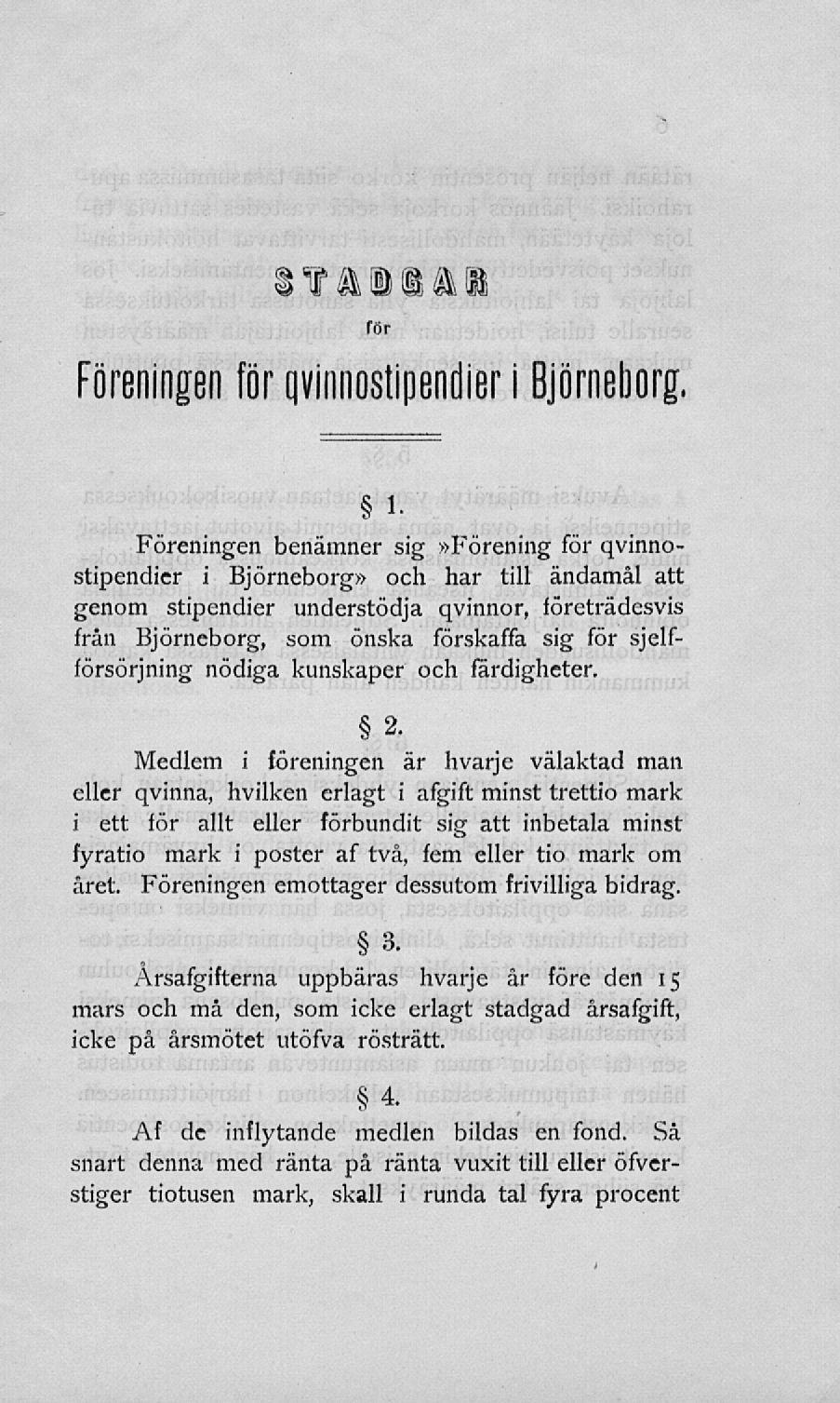 itåiian Föreningen för qvinnostipendier i Björneborg, i.