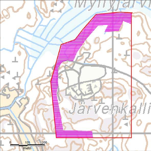 8 YHTEENVETO JA SUOSITUKSET Järvenkallion alueesta suuri osa on jo louhintatoiminnan muokkaamaa tai sen vaikutuspiiriin kuuluvaa aluetta. Alueelta ei löytynyt erityisesti suojeltavia luontotyyppejä.