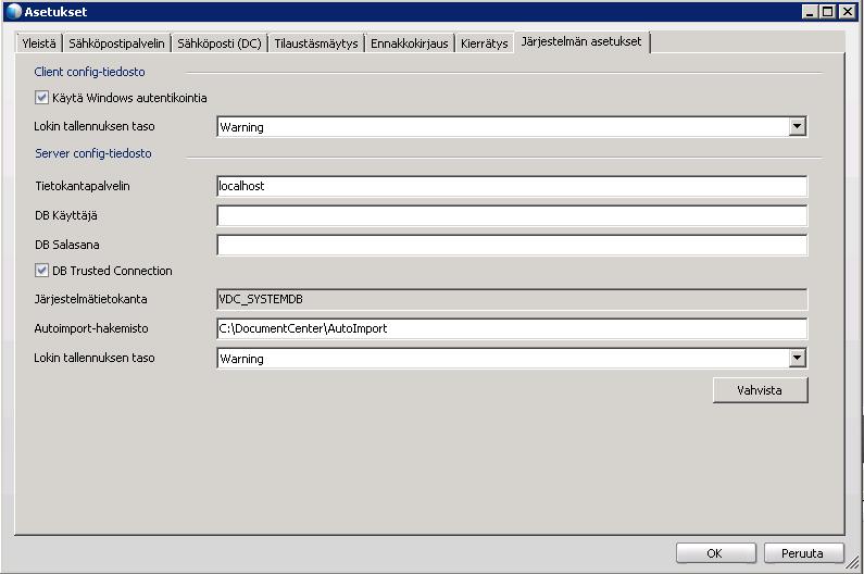 5.2.3 Järjestelmä Autoimport Autoimport-toiminto eli laskun automaattinen