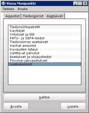 6 Visma Monipankki Tässä kerrotaan verkkolaskujen hakemiseksi tarvittavat käyttöönottotoimet. 6.