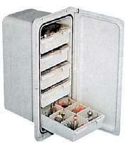 polypropylene compartment with watertight locking hatch and neoprene seal; hidden screw frame, white polycarbonate, UV