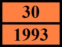 Kuljetuksen vaaraluokka Luokka (ADR) : 3 Vaaralipukkeet (ADR) : 3 : PALAVA NESTE, N.O.S. : UN 1993 PALAVA NESTE, N.O.S. (METYYLI-ISOBUTYYLIKARBINOLI), 3, III, (D/E) 14.