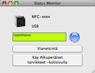Tulostus ja faksaus Status Monitor 8 Status Monitor -apuohjelma on määritettävä ohjelmistotyökalu, joka valvoo laitteen tilaa ja ilmoittaa virheistä, kuten paperin loppumisesta tai paperitukoksista