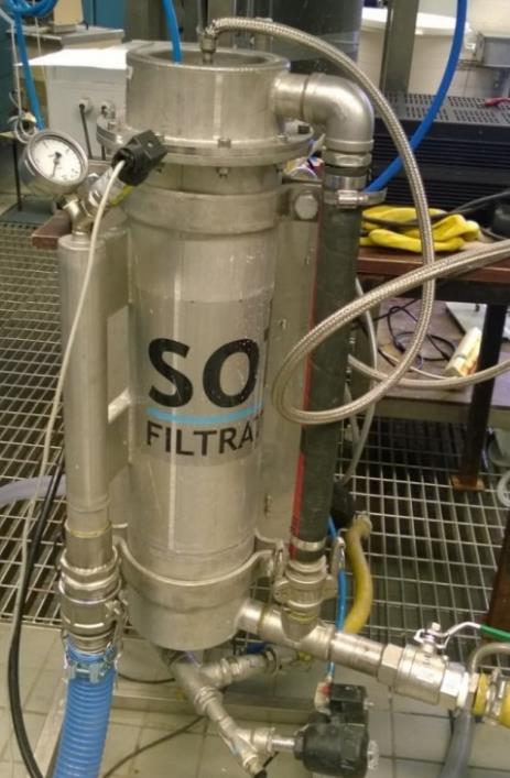 28 4 KOKEELLINEN SUODATUS Koeajot suoritettiin 15.5. 19.6.2017 välisenä aikana Teknologian tutkimuskeskuksen erotustekniikan laboratoriossa Jyväskylässä.