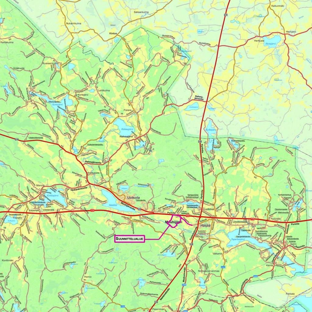 Maankäyttö MOUHIJÄRVEN MAISEMAKYLIEN WÄHÄTIISALAN ASEMAKAAVA EHDOTUS A_048 KUVA 1: Suunnittelualueen sijainti Asemakaavan selostus 18.4.2018 OAS Tekninen lautakunta 21.8.2014.