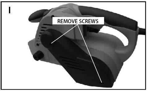 8. DRIVE BELT REPLACEMENT (SEE FIG. I, J) WARNING! Remove the main plug from the socket before carrying out a drive belt replacement.