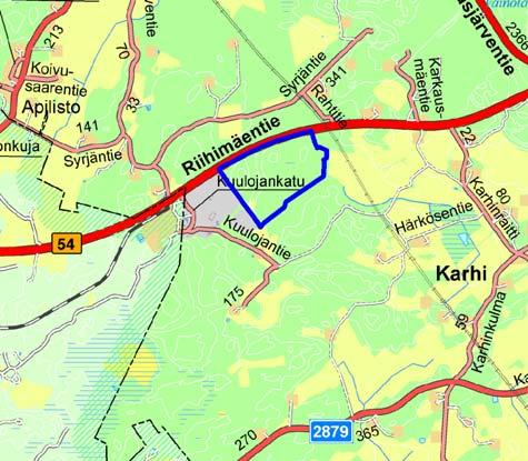 Alueen itäpuolella on 110 kv voimajohtolinja, josta on alueelle osoitettu ohjeellinen uusi voimajohtolinja 110 kv.