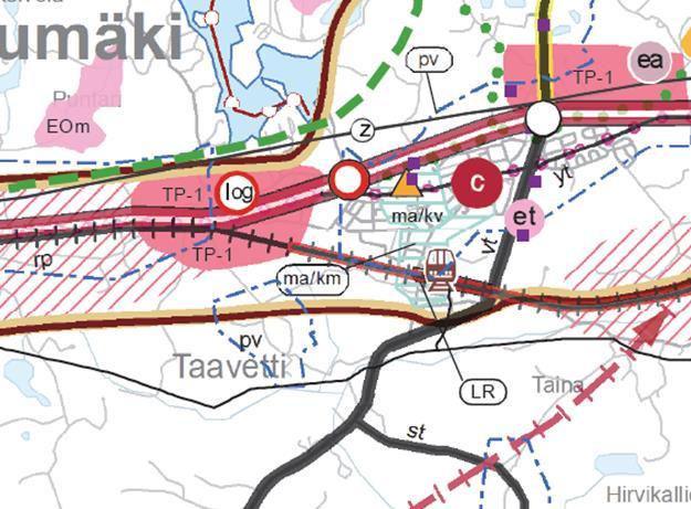 Kaavaselostus Sivu 7/10 Ote Etelä-Karjalan maakuntakaavasta suunnittelualueelta 3.2.