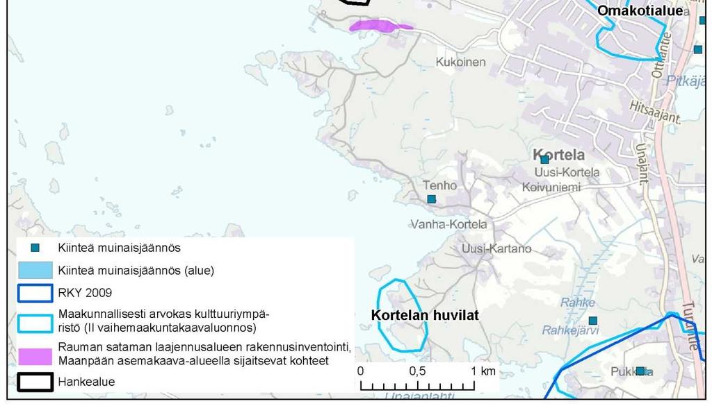 Alueella on tehty rakennusinventointi Rauman sataman laajennussuunnitelmiin liittyen vuonna 2008.