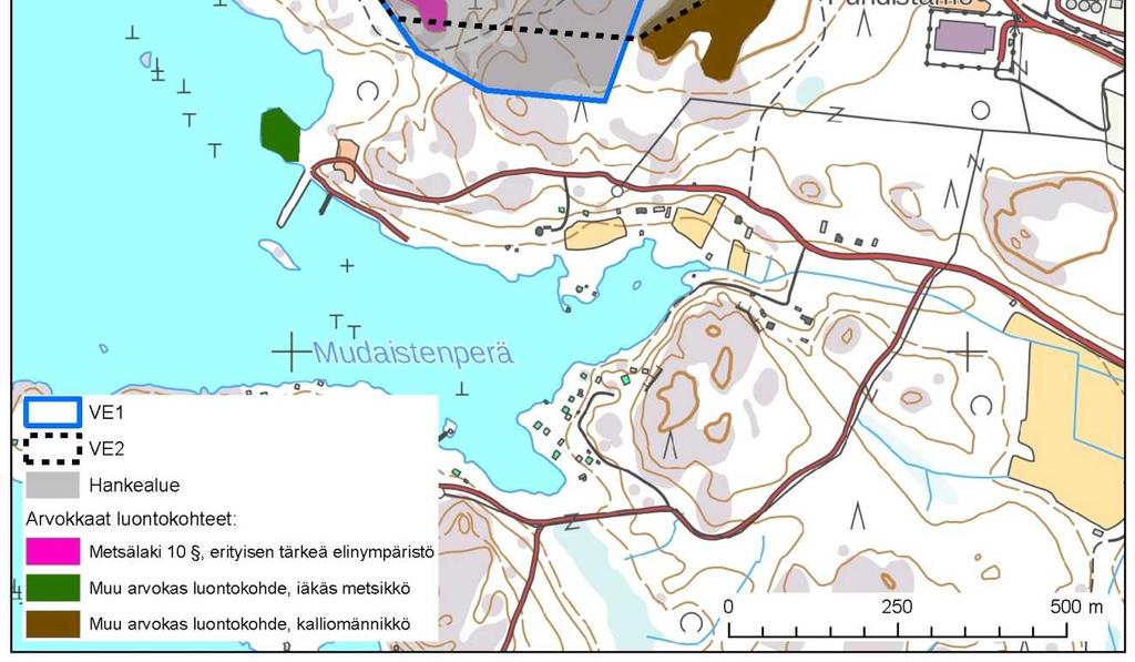 luontodirektiivin mukaisia lajeja. Hankealueelta tai sen lähialueelta ei ole tiedossa uhanalaisten lajien havaintoja viranomaisten Eliölajit -tietokannassa (rekisteripoiminta 28.8.2017).