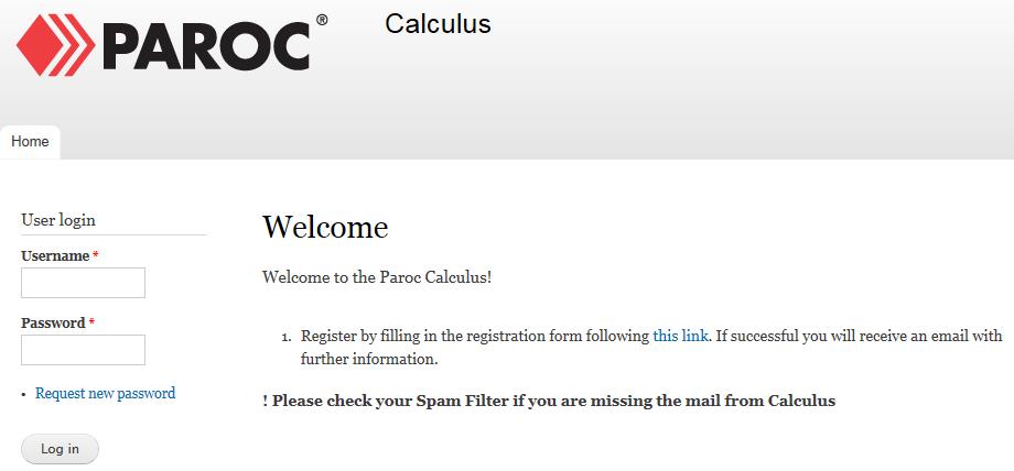 LATAAMINEN: VAIHE 5 5. Mene PAROC Calculus ohjelman verkkosivulle (http://calculus.