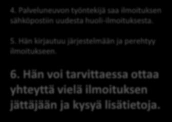 1. Henkilö kohtaa vanhuksen ja hänellä herää huoli. Hän voi jututtaa vanhusta ja kysyä, voiko hän ilmoittaa Palveluneuvolle huolestaan. ---------- -------- 2.