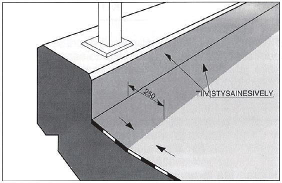Reuna tiivistetään kaksinkertaisella kumibitumisivelyllä KB 100 (2 x 1,5 kg/m2) siten, että bitumisively ulottuu 250 mm mastiksieristyksen päälle ja nostetaan
