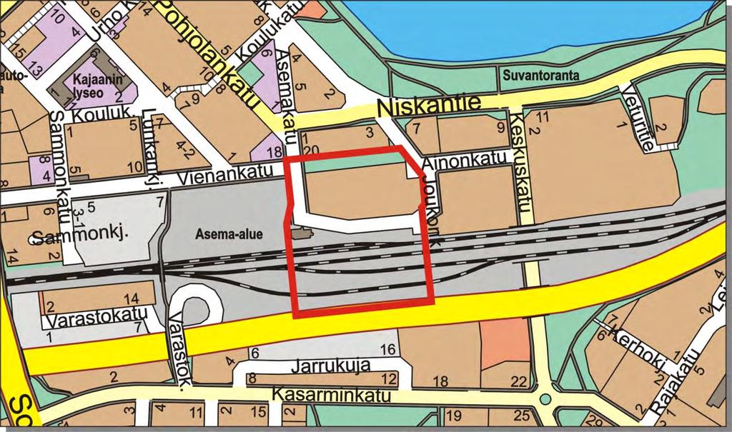 PV 6.6.207 ASEMAKAAVA JA ASEMAKAAVAN MUUTOS MATKASKESKUS KAJAAN Osia tiloista 205-40: -69, 9- ja 7- sekä 205-87--6 Kaupunginosa 2 Keskusta liikenne- ja katualuetta Osallistumis- ja