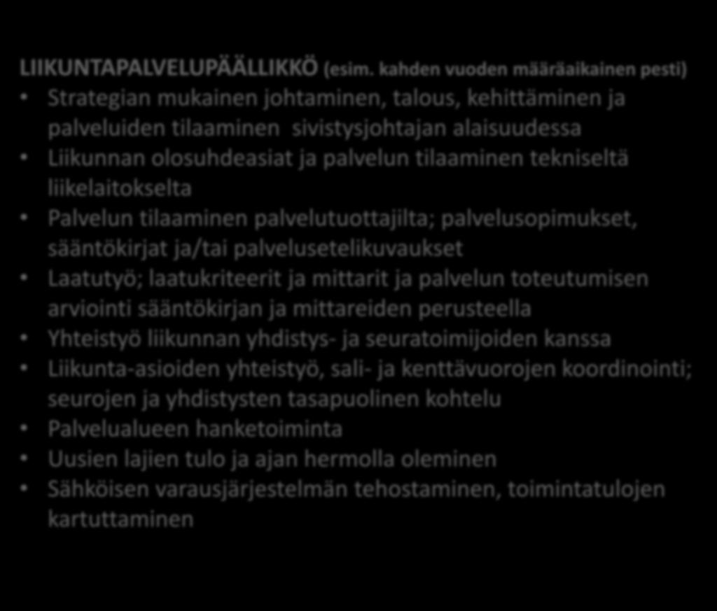tekniseltä liikelaitokselta Palvelun tilaaminen palvelutuottajilta; palvelusopimukset, sääntökirjat ja/tai palvelusetelikuvaukset Laatutyö; laatukriteerit ja mittarit ja palvelun toteutumisen