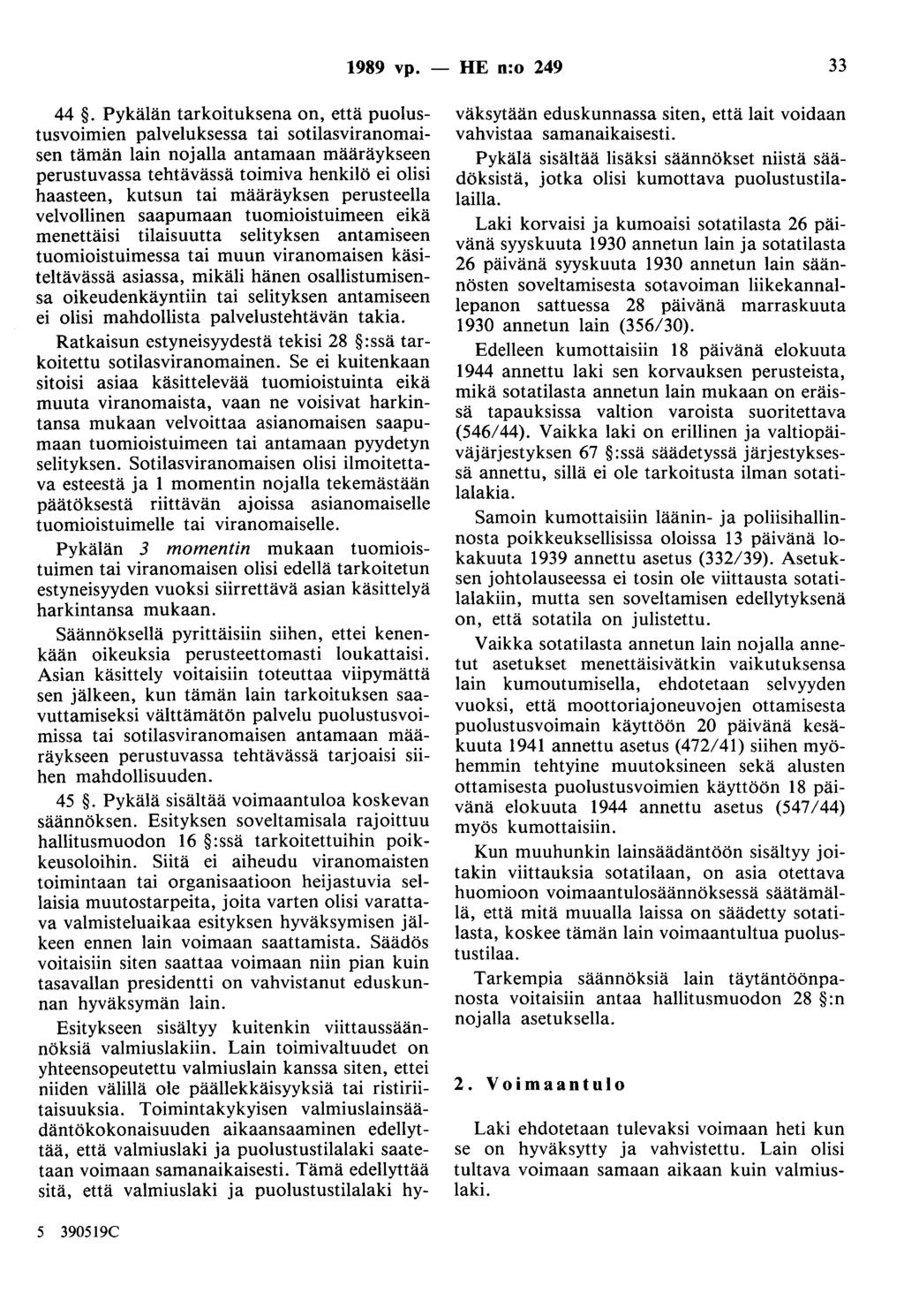 1989 vp. - HE n:o 249 33 44.