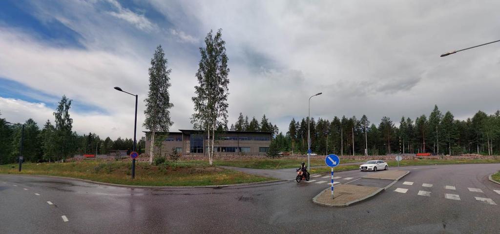 Näkymä suunnittelualueelle Hakakalliontien ja Kalevankadun risteyksestä. Suunnittelualueelle kantautuu melua pääosin Kalevankadulta ja Valtatie 25:lta.