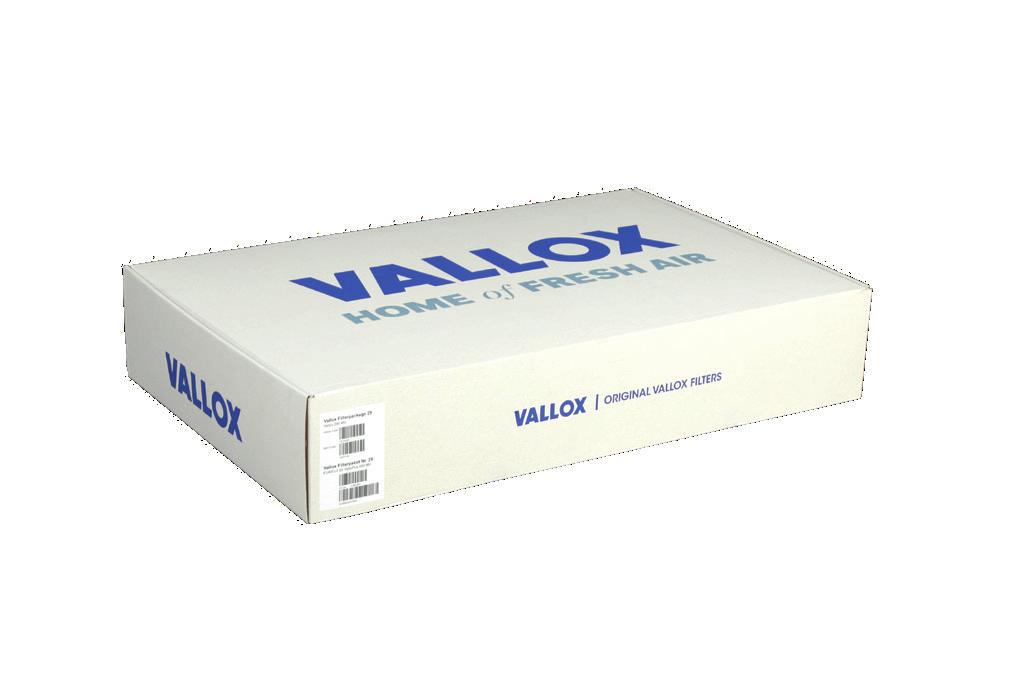 TUOTEHINNASTO Alkuperäissuodattimet Vallox-ilmanvaihtokoneen optimaaliseen toimintaan suunniteltu materiaali ja tarkka koko G1 = karkeasuodatin (musta Bulpbren) G4 = karkeasuodatin (valkoinen) ISO