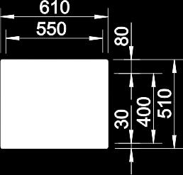 leikkuulauta, satiininvalkoinen lasi (240 x 420 mm) 5928509 287 356 BLANCO ZEROX 550- / BLANCO CLARON 550-, RST, alta kiinnitettävä BLANCO CLARON 550-IFA, RST, päältä asennettava / huullettava