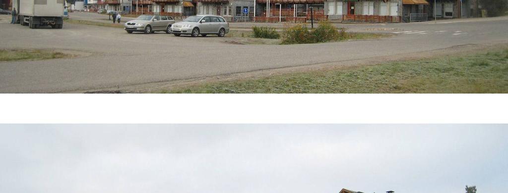 Tontin 1 rakennukset (kuvan etuosassa) on yhdistetty matalalla rakennusosalla ja tontille 2 on havainnollistettu