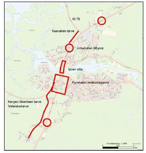 Valtatien liikennemeluselvitys / melusuojaustarvealueet on selvitetty kaavatyön yhteydessä (Ramboll Oy). Liikenteelliseen toimenpideselvitykseen (2011) sisältyneet suunnittelukohteet.