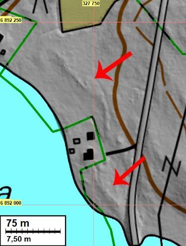 Korpilahden alueelta metsästä havaittiin kaksi kuoppaa (N 6894351 E 328060 ja N 6894354 E328063).