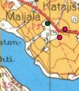 Taloista ainoastaan C (Nojos Wanhatalo) on sijainnut nyt inventoidulla alueella.