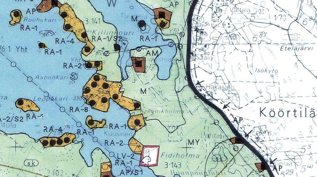 Rantayleiskaava 1994 laaditussa Merikarvian rantayleiskaavassa kaava-alue on osa laajempaa RA merkinnällä osoitettua loma-asuntoaluetta.