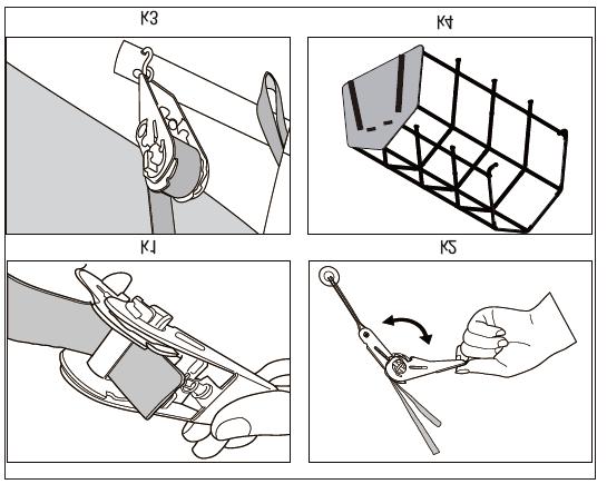 Begin with the front cover and first locate the webbed belt that runs the perimeter of the cover. The webbing is exposed at the peak, the shoulders and the feet of the cover.