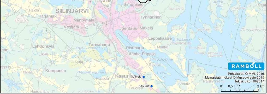 Lähimmät muinaisjäännökset sijaitsevat valtatie 5 varrella Aappolassa hankealueen luoteispuolella lähimmillään 2,5 km etäisyydellä. Hankealueelta ei ole löydetty yksittäisiä muinaisesineitäkään.