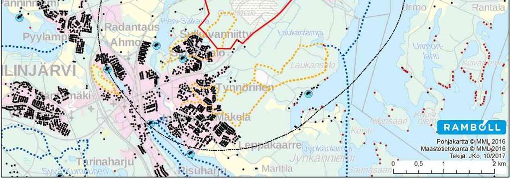 Alue on pienehkö metsäalue, joka jää asutuksen, kantatien, kipsiläjityksen ja rautatien rajaamalle alueelle.