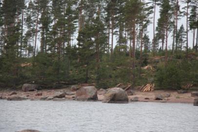 Illalla sovittiin, että lähdetään vasta aamusta mantereelle. Joten lämmitettiin sauna, saunottiin ja Tuija kävi kastautumassa, itse en vielä tohtinut, kun tuntui hieman kuumeiselta.