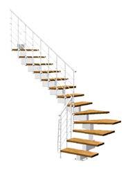 Oak 90.Xtra /tekniset tiedot Oak90.Xtra koostuu askelmasta 3 nousulla ja yksipuolisesta kaiteesta. Askelmien leveys kaiteineen on 70 cm, 80 cm tai 90 cm. Oak90.Xtra-portaalla on kolme konfigurointia: - I -muoto suora - -muoto /4 kierroksella - U-muoto /4 kierroksella.
