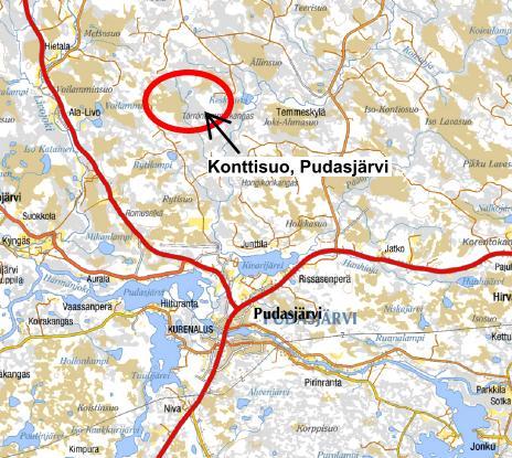 1 1 TEHTÄVÄN KUVAUS Pudasjärven kaupungissa sijaitsevalle Konttisuolle suunnitellaan turvetuotantoaluetta (yhteensä noin 240 ha).