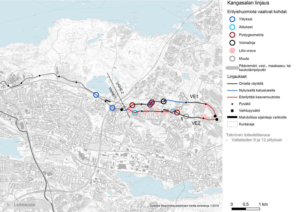 2.3 Koilliskeskuksen ja Kangasalan Lamminrahkan suunta Kangasalan linjaus kulkee TAYS:n alueelta Koilliskeskuksen kautta joko Atalan tai Leinolan kautta Lamminrahkaan.