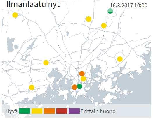 Ilmanlaatukartta tunneittain ±8 tunnin jaksolle 12 metrin