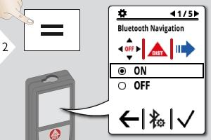 Asetukset Bluetooth -asetukset Jos on aktivoitu mittaustilassa, se mahdollistaa nuolipainikkeiden käytön tietokoneen kohdistimen